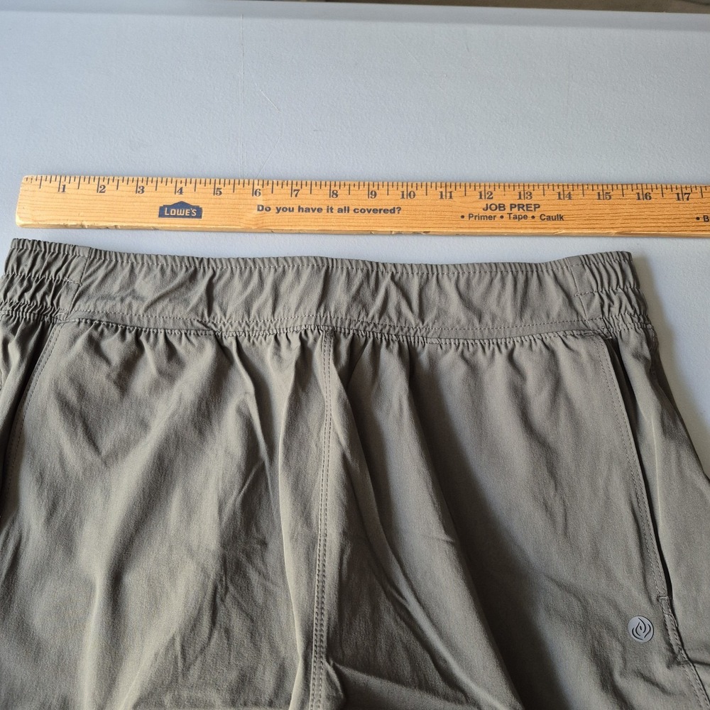 Apana Pants Womens Large Green Gray Cargo Wide Leg Baggy Parachute Stretch - Picture 8 of 11